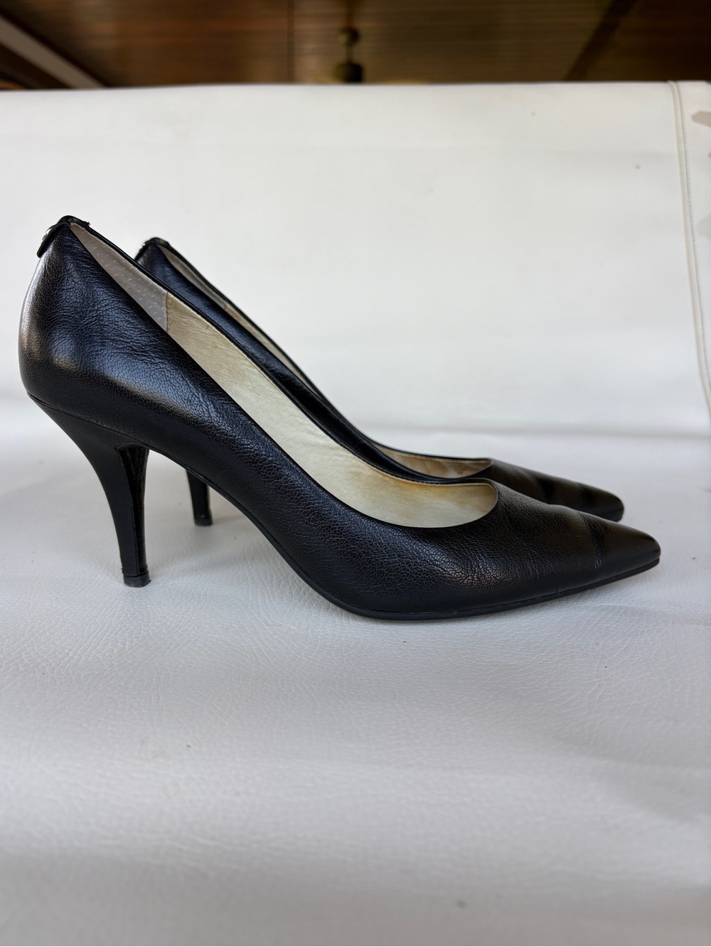 Michael Kors Black Leather Pointed-Toe Pumps